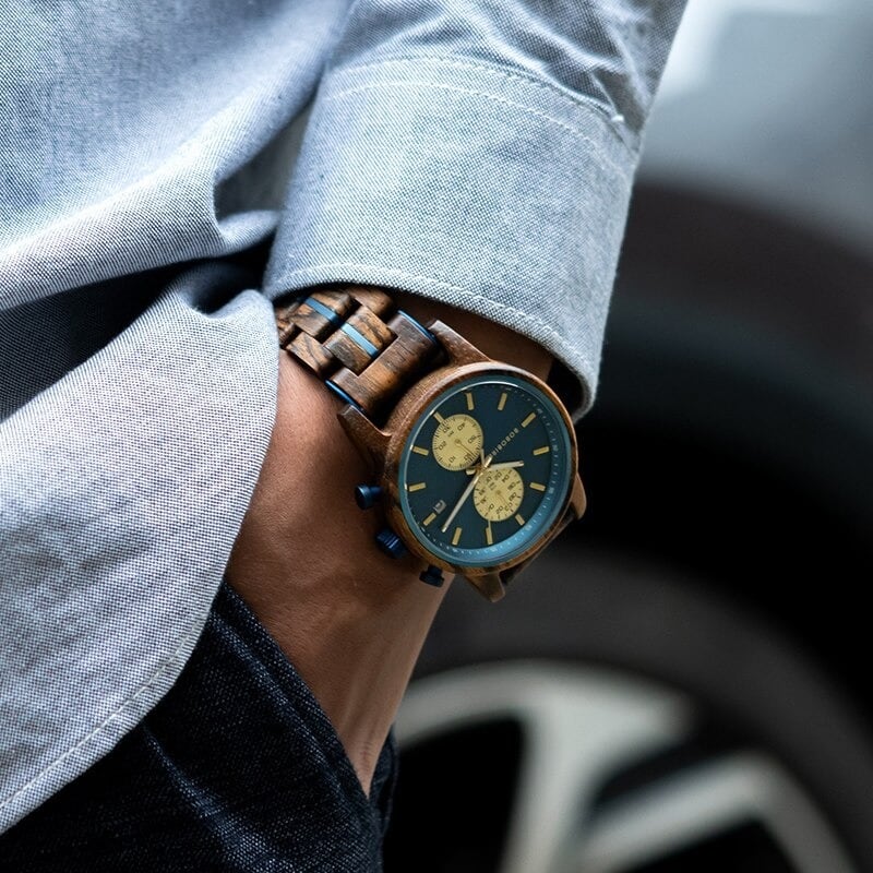 Wood Chronograph Watch With Date Display【BJ0538】