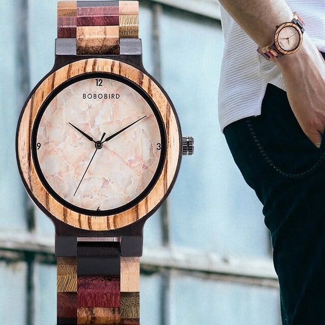 [3atm] Wooden watch - Marble design【BJ2180】