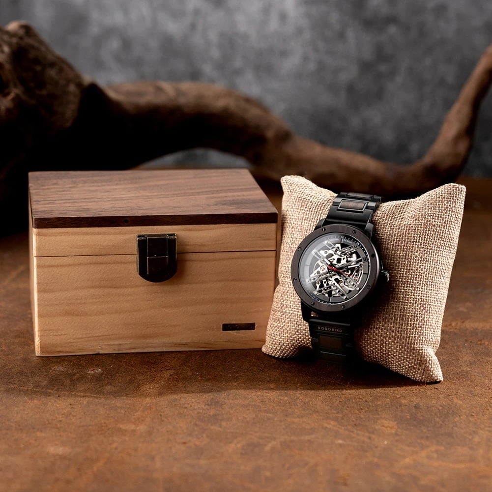 Fashionable Wood Automatic Mechanical Watch【BJ0541】
