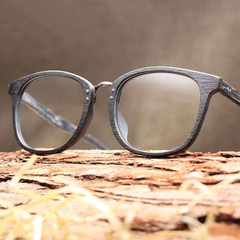 Wood grain glasses - Wellington（木目のウェリントンメガネ）【BJ0008】