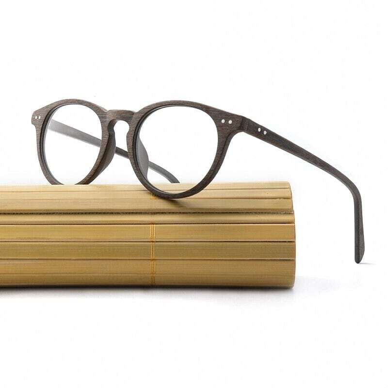 Wood grain glasses - Boston（木目のボストンメガネ）【BJ0130】