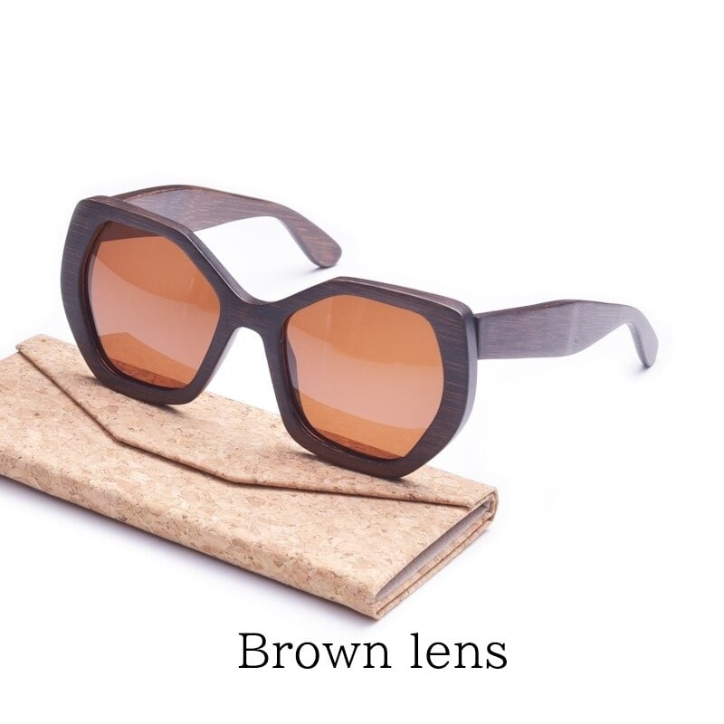 Wood Hexagonal Frame Sunglasses【BJ0529】