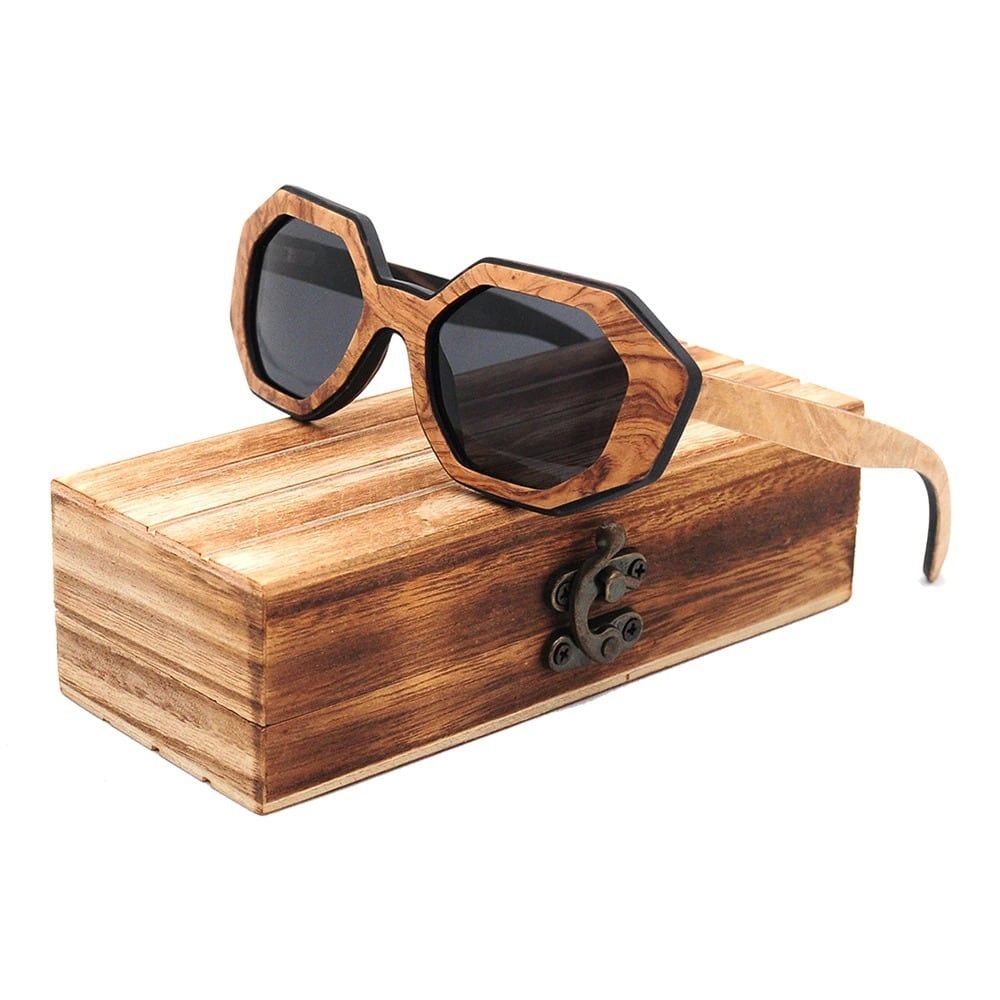 Wood Irregular Octagon Frame Sunglasses【BJ0521】