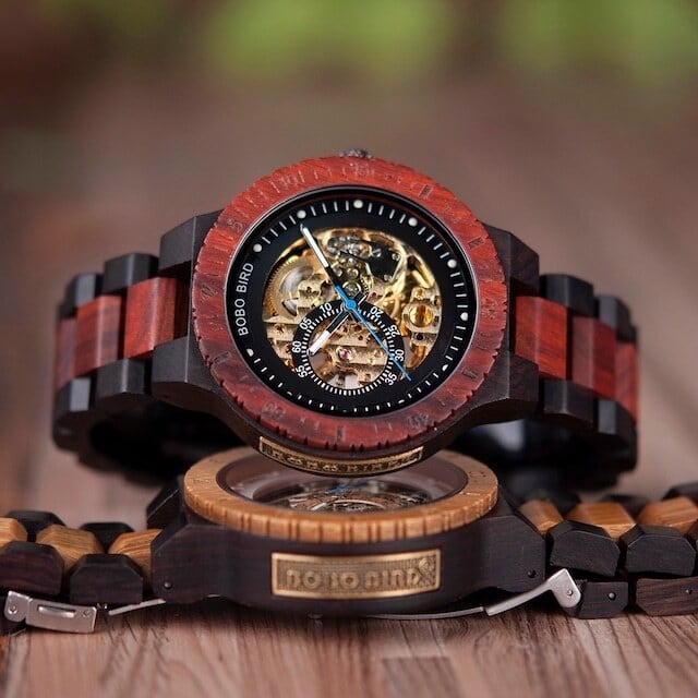 Wooden mechanical watch - Skeleton【BJ0018】