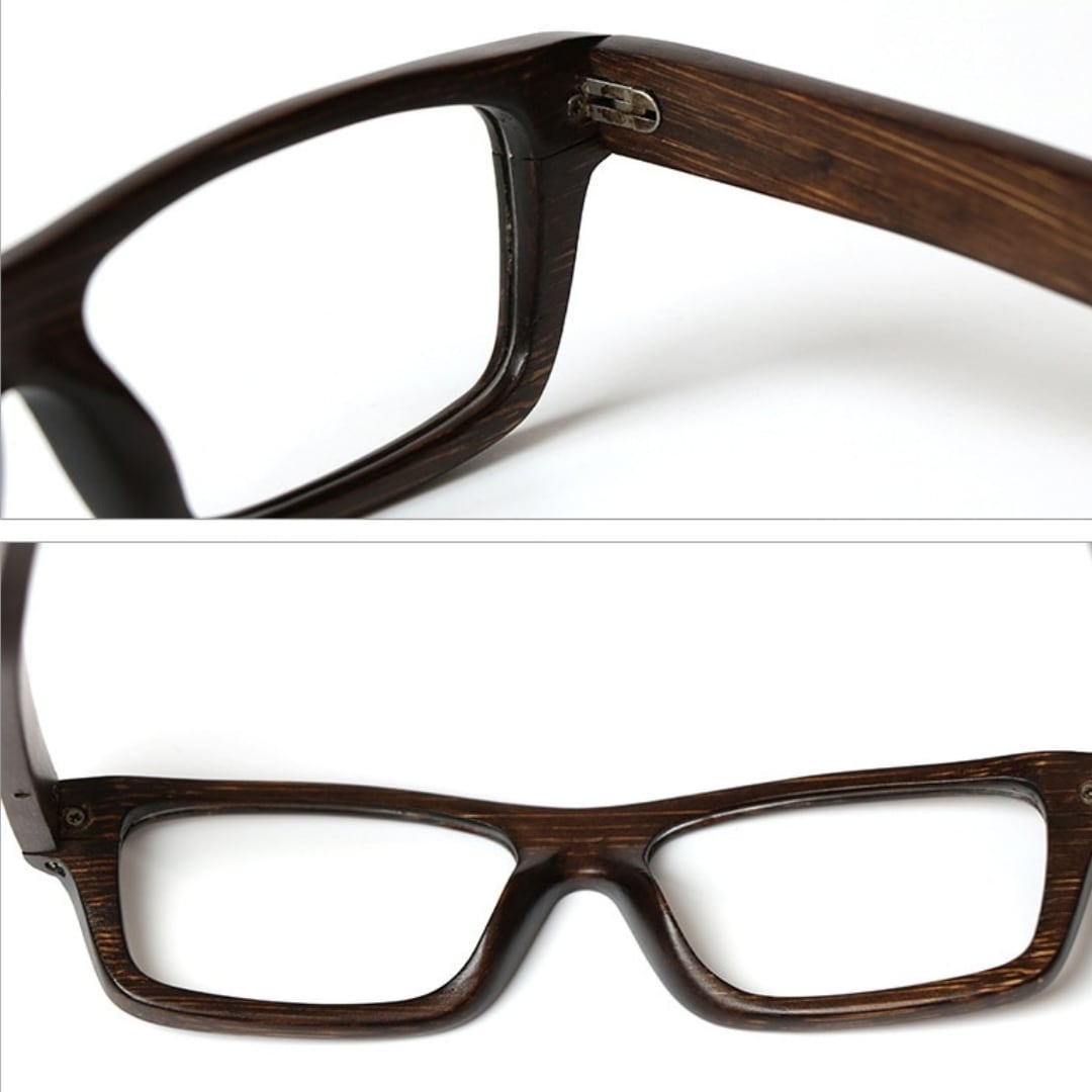 Black Bamboo Square Glasses【BJ0557】