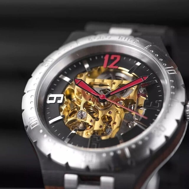 [5atm] Wooden mechanical watch - Rich Skeleton【BJ2422】