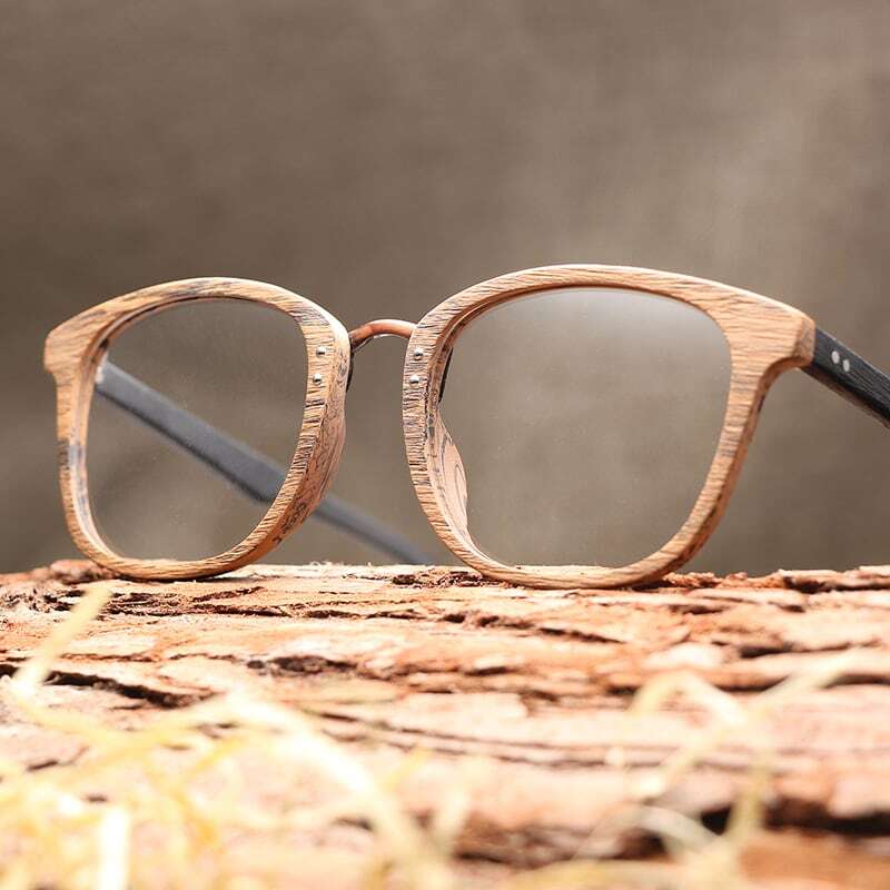 Wood grain glasses - Wellington（木目のウェリントンメガネ）【BJ0008】