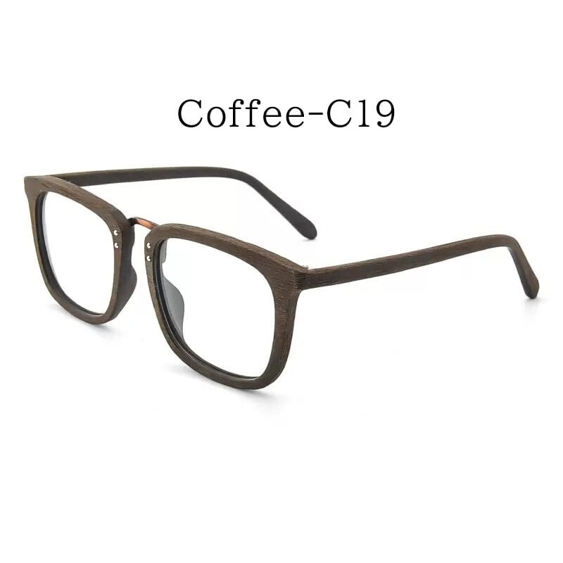 Retro Wood Square Sunglasses【BJ0536】