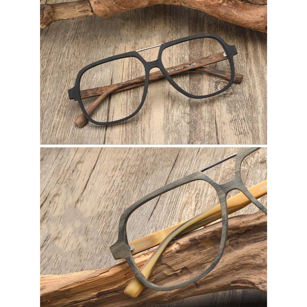 Fashionable Wood Oversized Square Glasses【BJ0512】