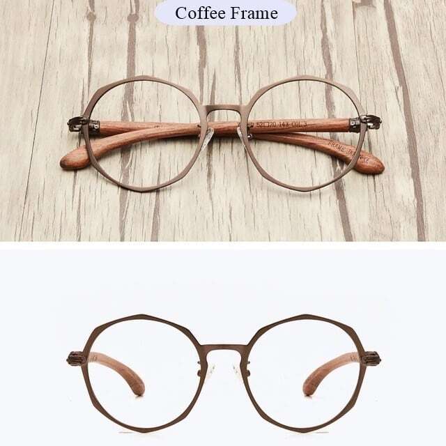 Wooden temple glasses - Geometry（木製テンプルの丸型メガネ）【BJ0184】