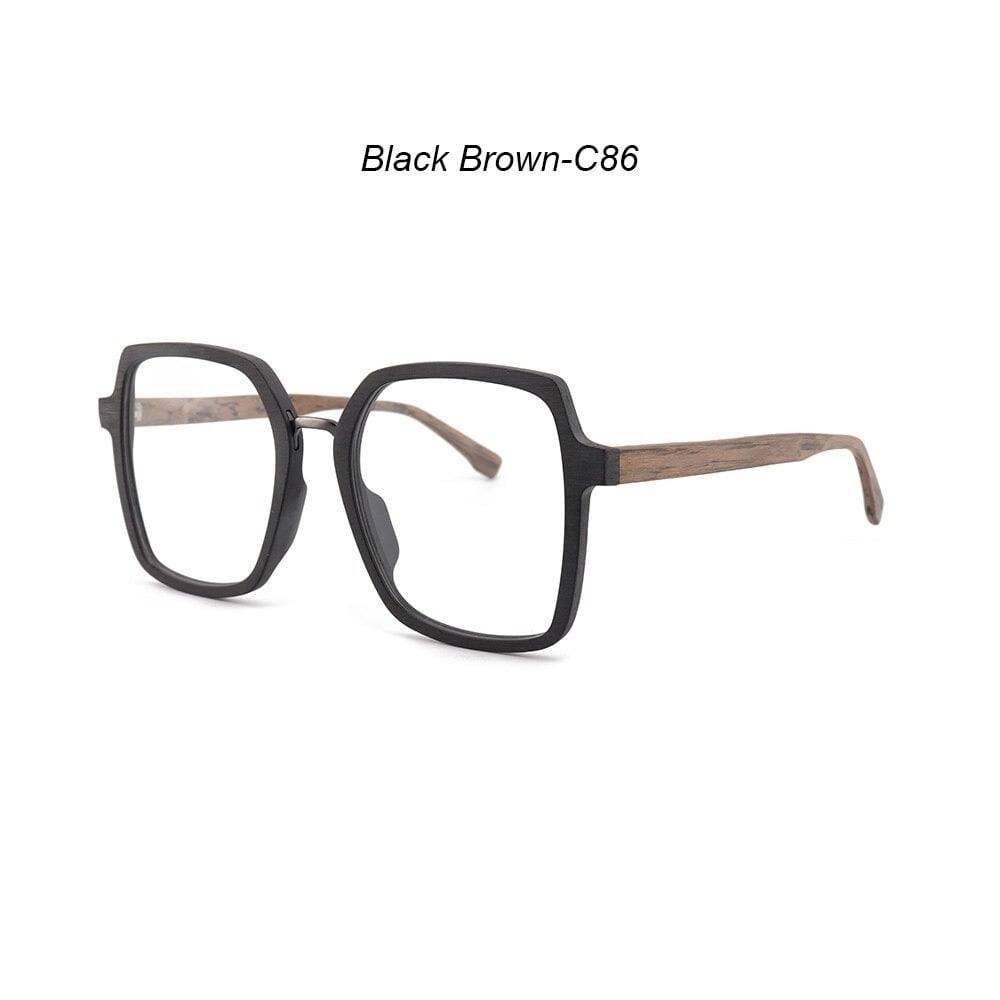 Wood Oversized Unique Design Square Glasses【BJ0530】