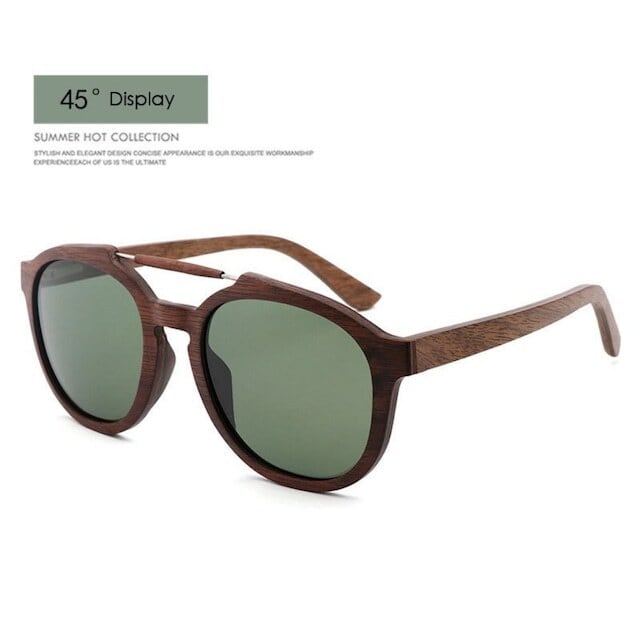 Wooden vintage sunglasses - Teardrop【BJ0010】