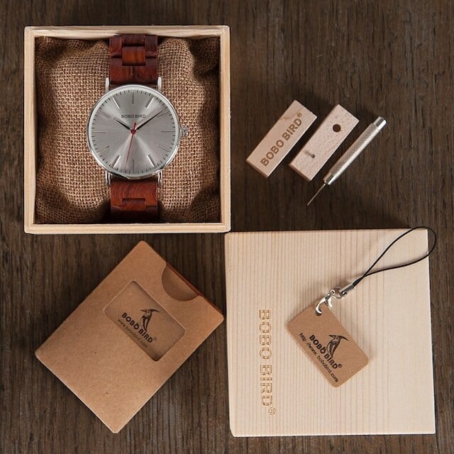 Wooden watch - Shilver Bright【BJ2172】