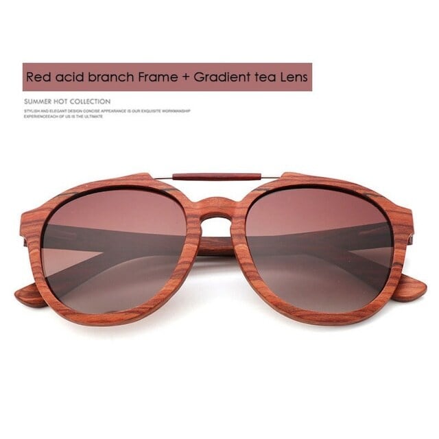 Wooden vintage sunglasses - Teardrop【BJ0010】