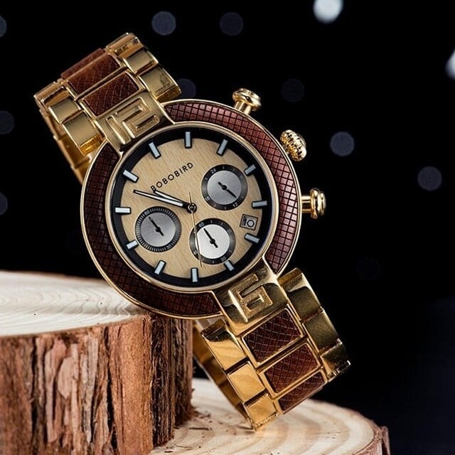 [3atm] Wooden watch - Metallic Luxury【BJ2423】