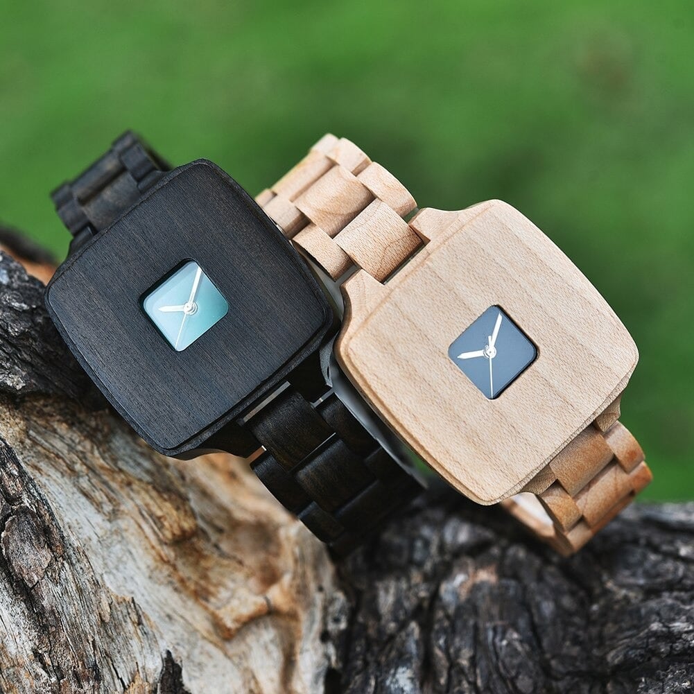 Fashionable Wood Square Watch【BJ0545】