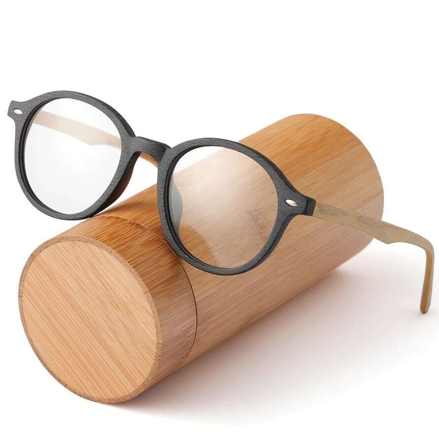 Wood grain glasses - Boston（木目のボストンメガネ）【BJ0129】