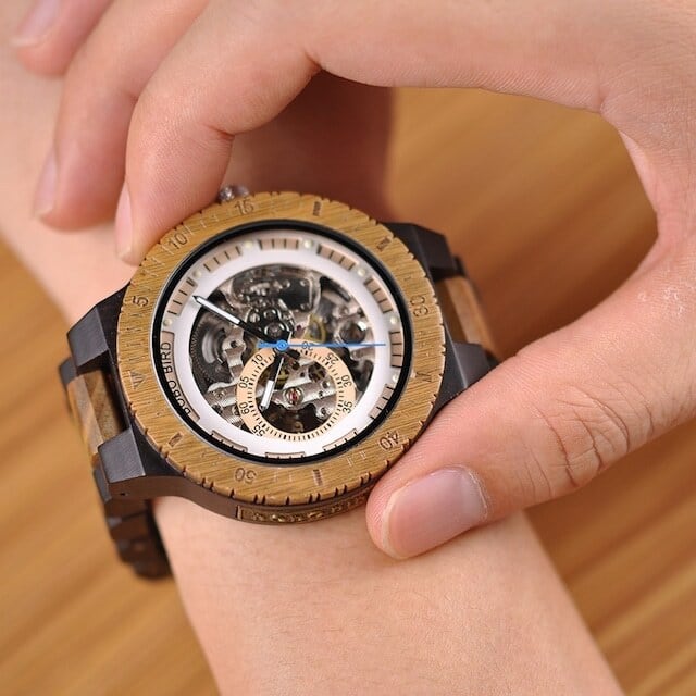 Wooden mechanical watch - Skeleton【BJ0018】