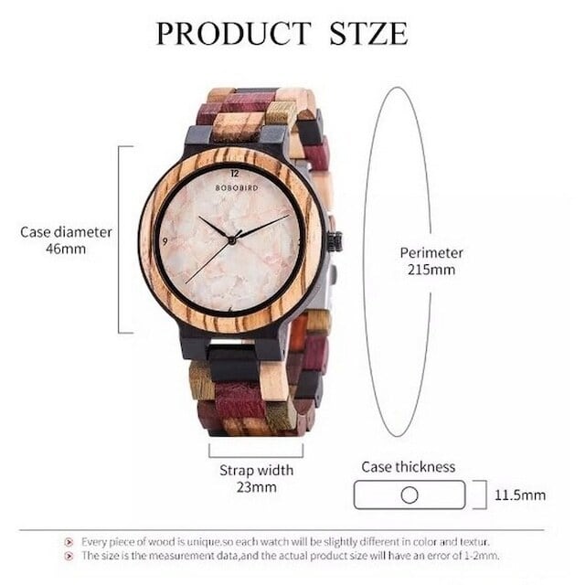 [3atm] Wooden watch - Marble design【BJ2180】