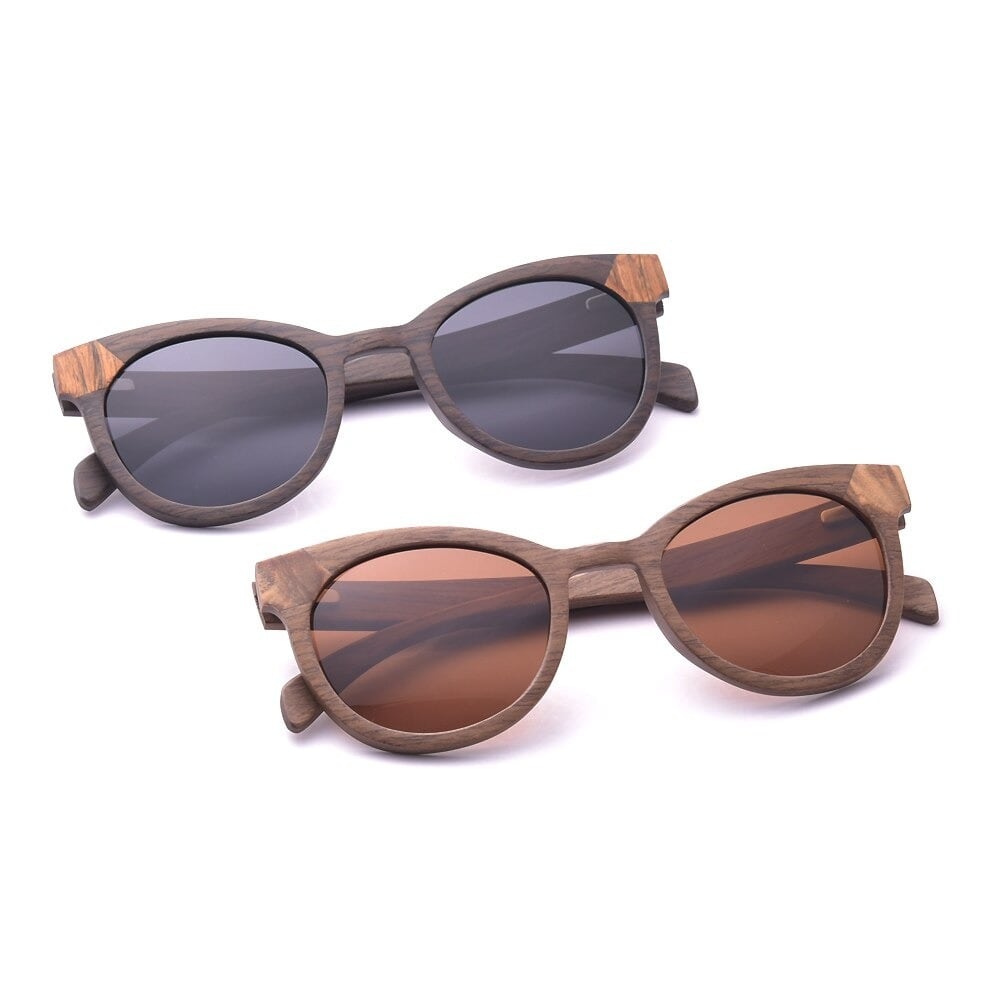 Oak Wood Cat Eye Frame Sunglasses【BJ0532】
