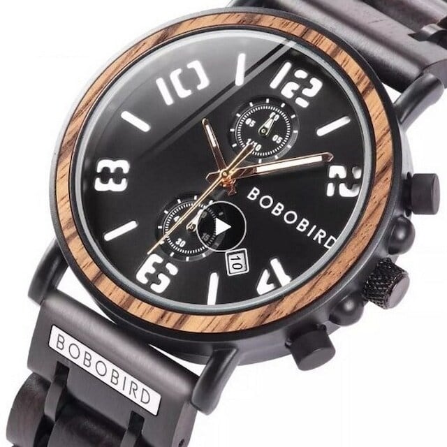 [3atm] Wooden watch - Crescent Diva【BJ2171】
