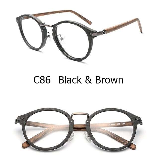 Wood grain glasses - Oval（木目のオーバルメガネ）【BJ0115】