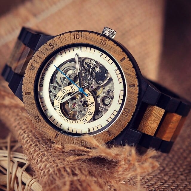 Wooden mechanical watch - Skeleton【BJ0018】