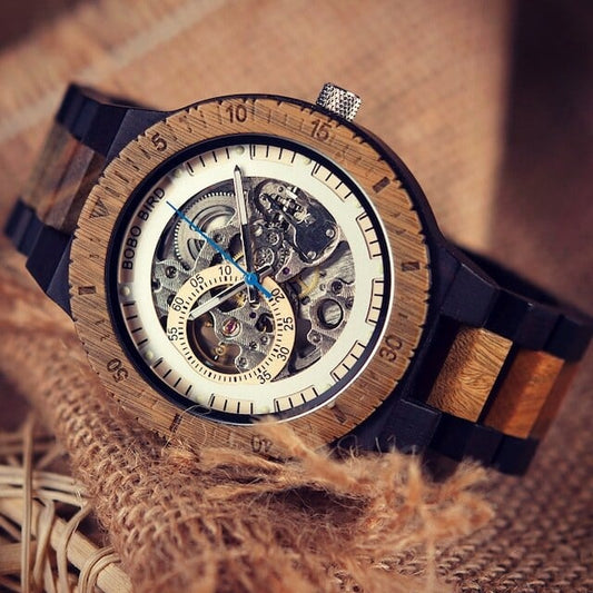 Wooden mechanical watch - Skeleton【BJ0018】