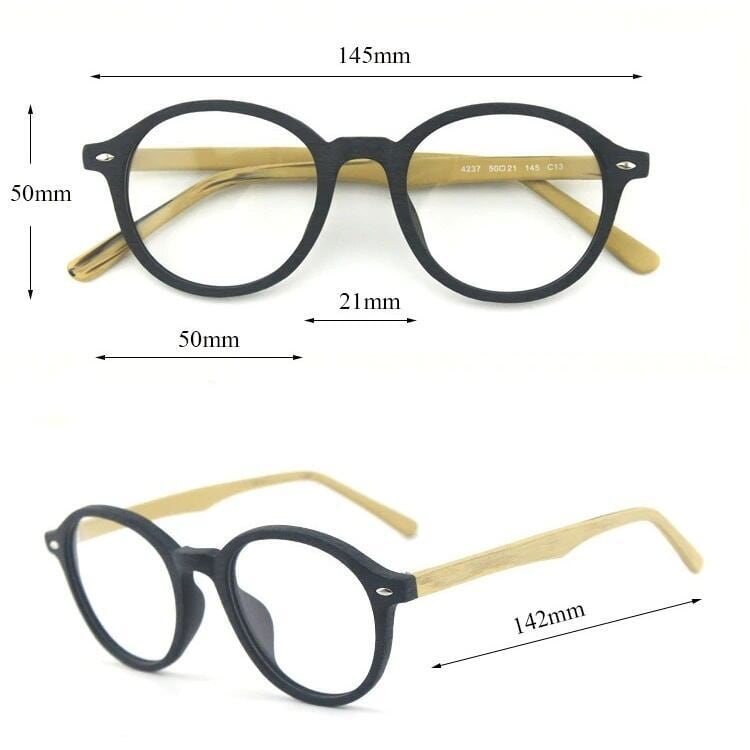 Wood grain glasses - Boston（木目のボストンメガネ）【BJ0129】