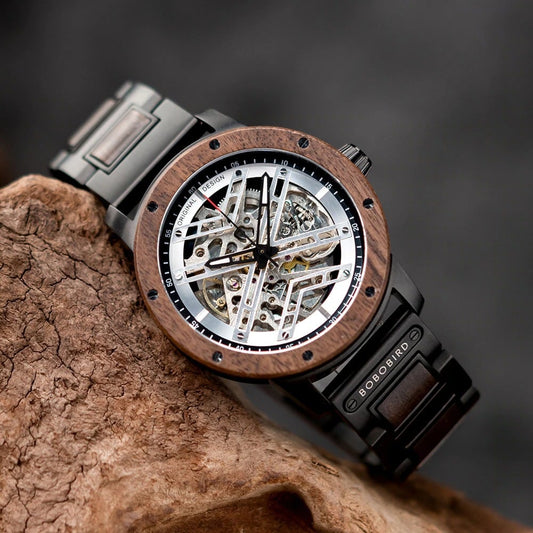 Fashionable Wood Automatic Mechanical Watch【BJ0541】