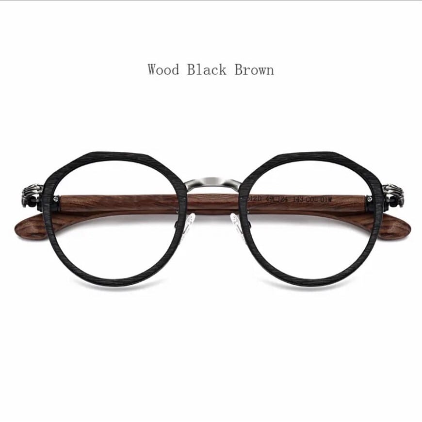 Wooden Gothic Circle Glasses（木製テンプルの丸型ゴシックメガネ）【BJ0001】