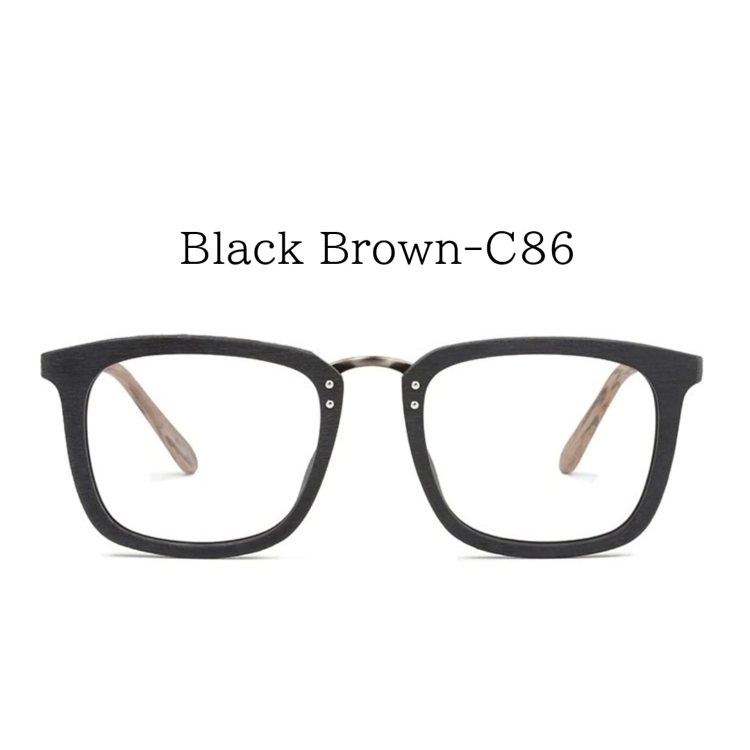 Retro Wood Square Sunglasses【BJ0536】