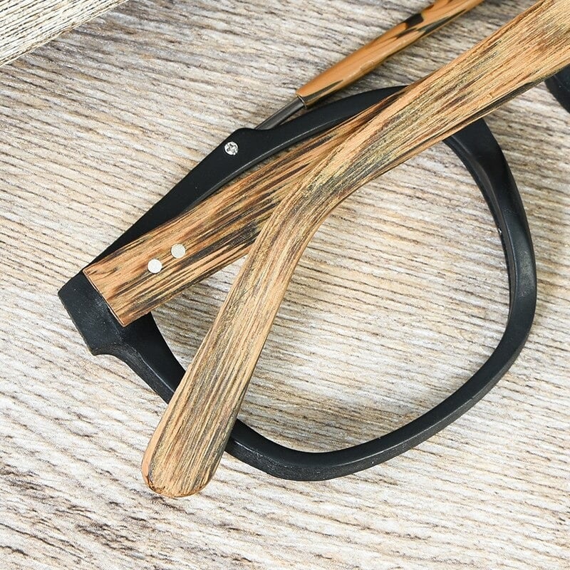 Wood grain Bold Square Glasses【BJ0510】