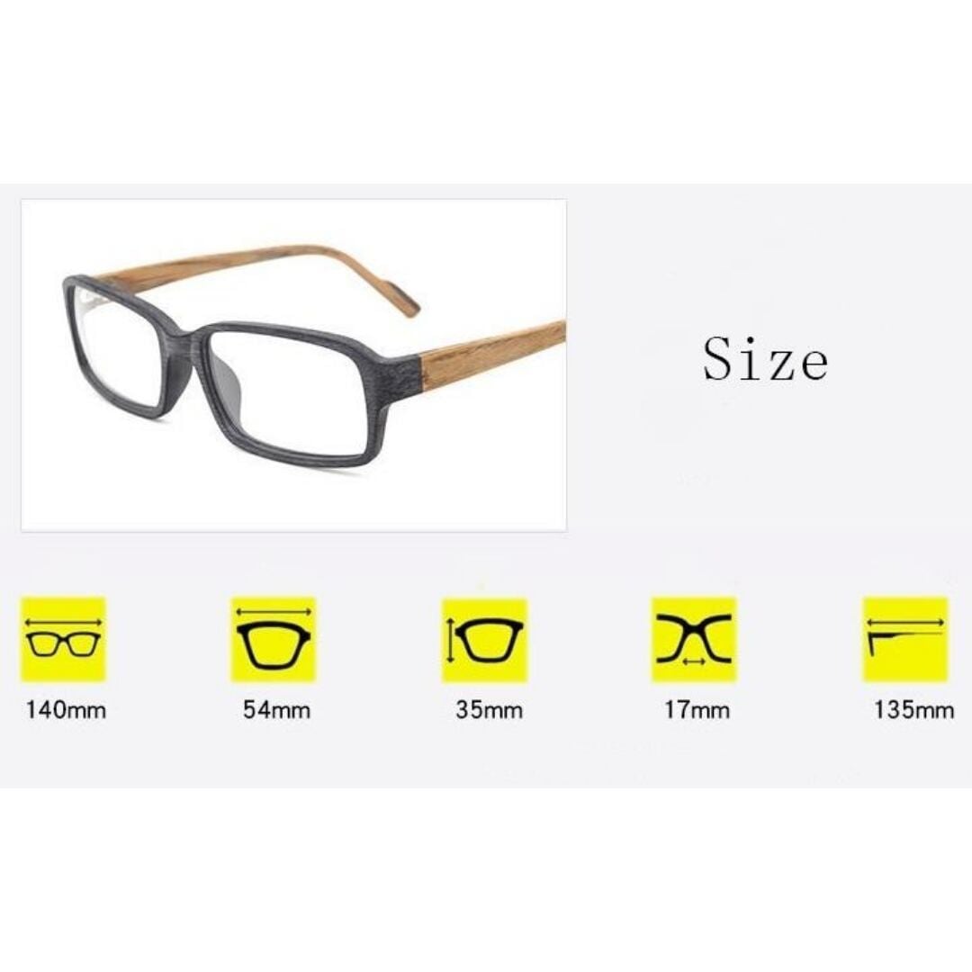 Wood grain glasses - Square（木目のスクエアメガネ）【BJ0075】