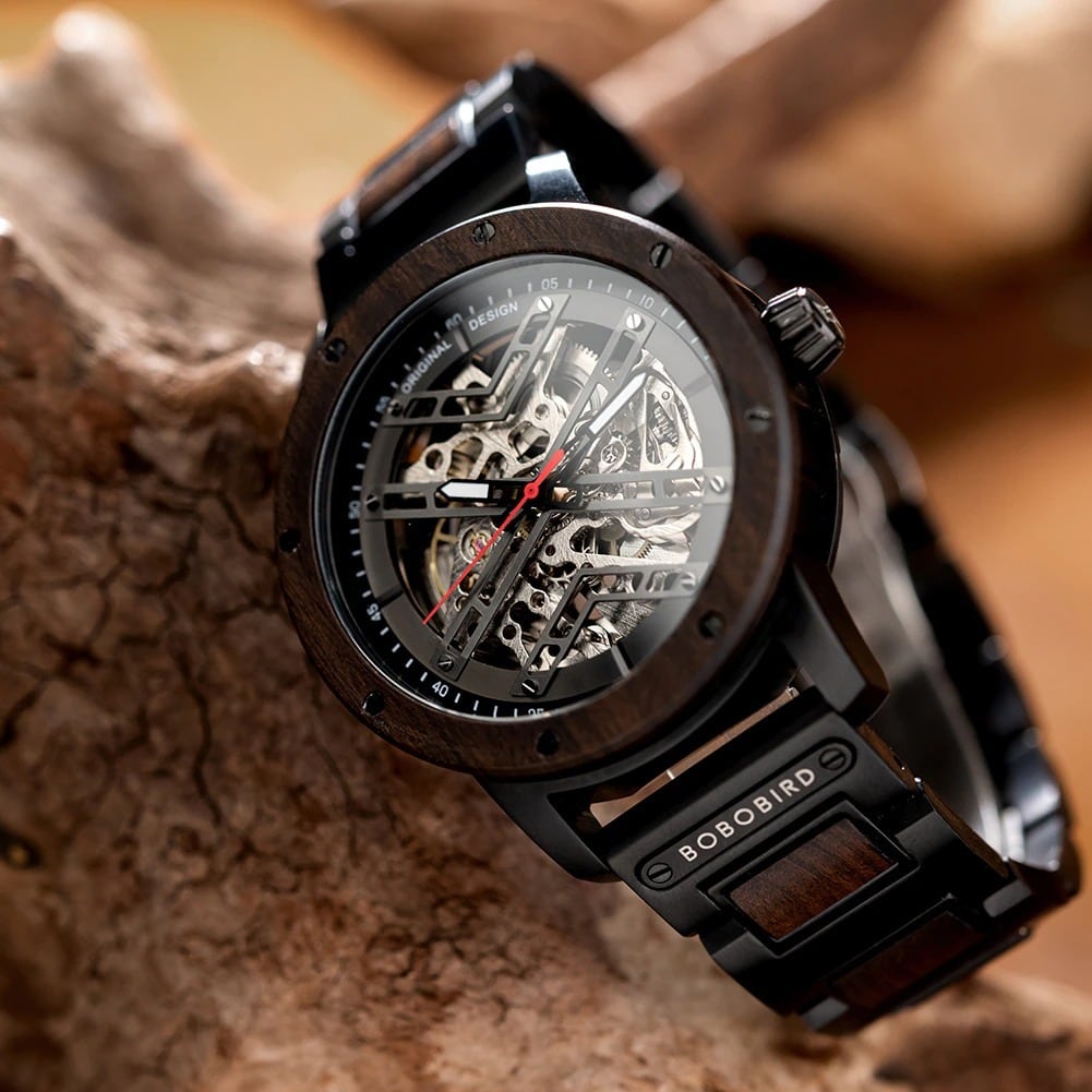 Fashionable Wood Automatic Mechanical Watch【BJ0541】