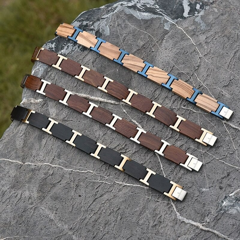 Wooden Metallic Ladder Blacelet【BJ0004】