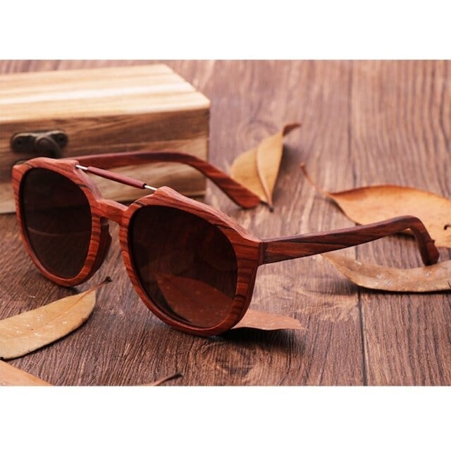 Wooden vintage sunglasses - Teardrop【BJ0010】