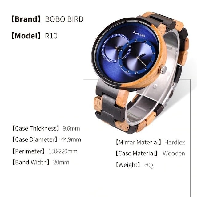 Wooden watch - Dual Twin Circles【BJ2143】