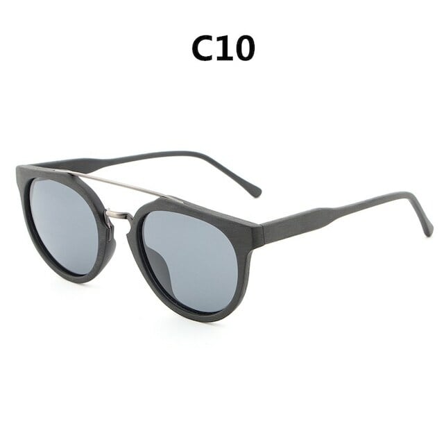 Wood grain sunglasses - Metal Bridge【BJ0181】