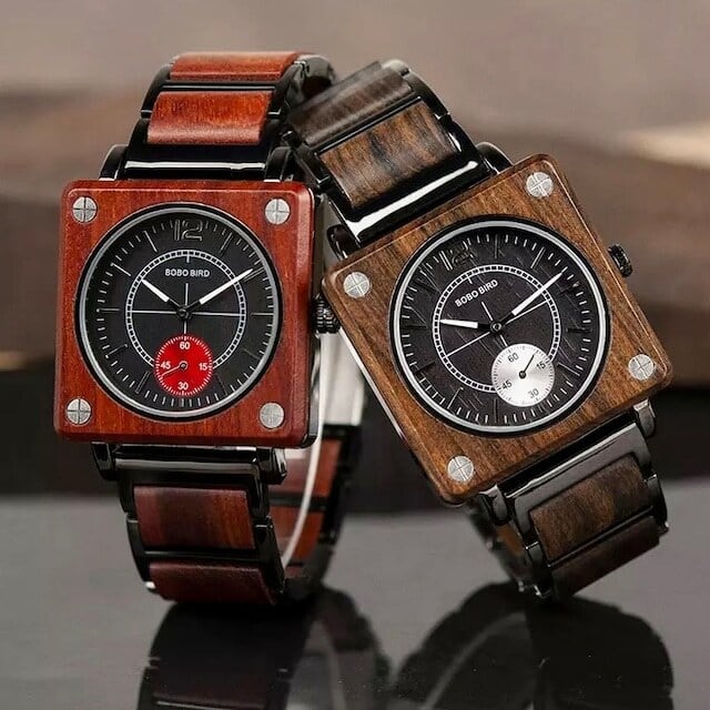 Wooden watch - Square Bread【BJ0106】