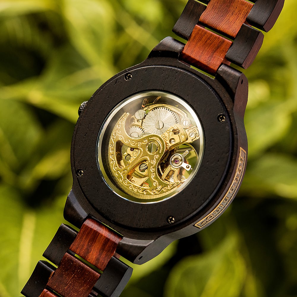 Wooden mechanical watch - Skeleton【BJ0018】