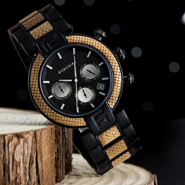 [3atm] Wooden watch - Metallic Luxury【BJ2423】