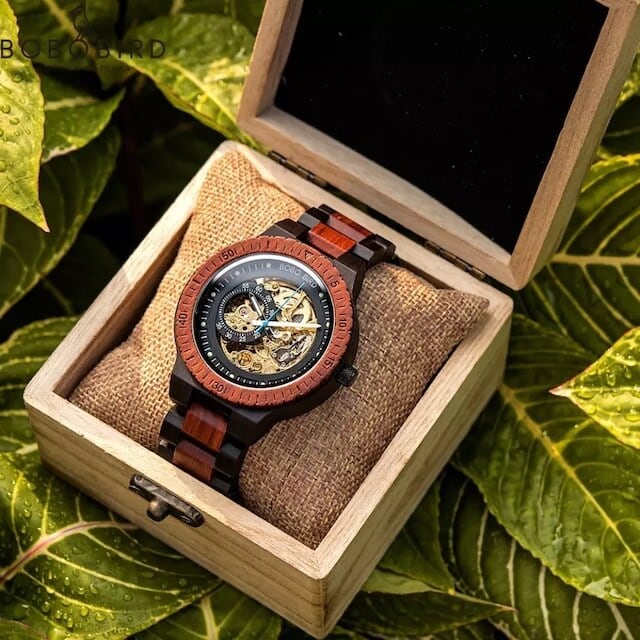 Wooden mechanical watch - Skeleton【BJ0018】