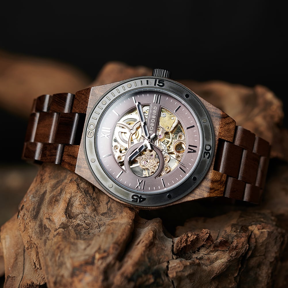 Wooden Hollow Automatic Mechanical Watch【BJ0546】
