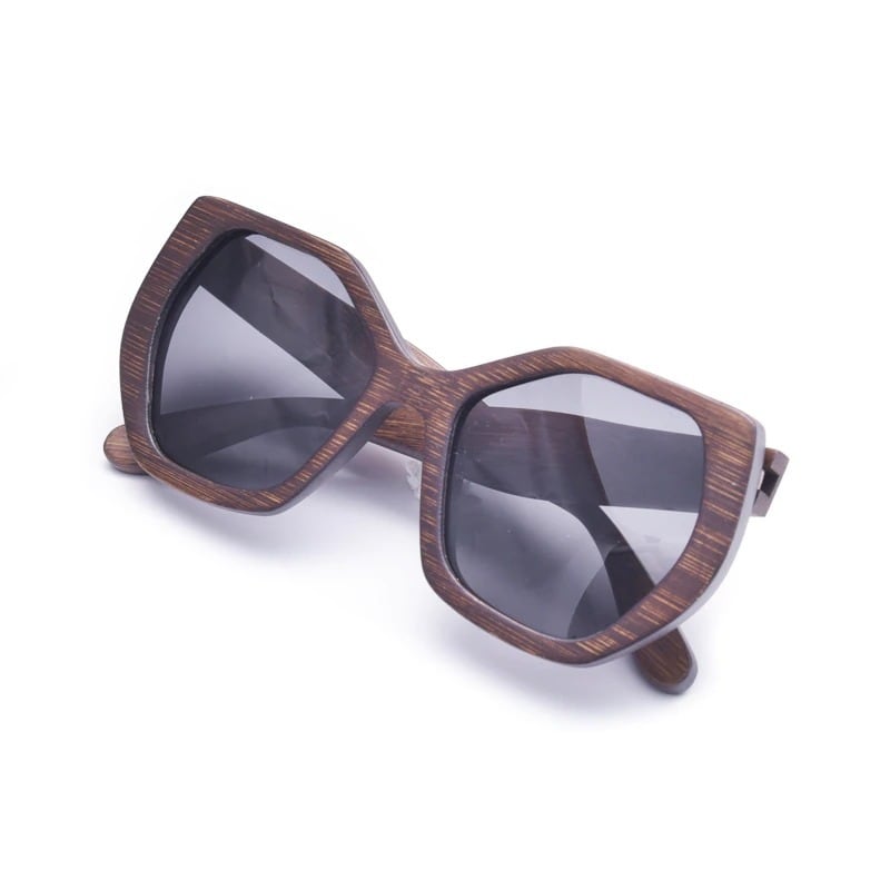 Wood Hexagonal Frame Sunglasses【BJ0529】