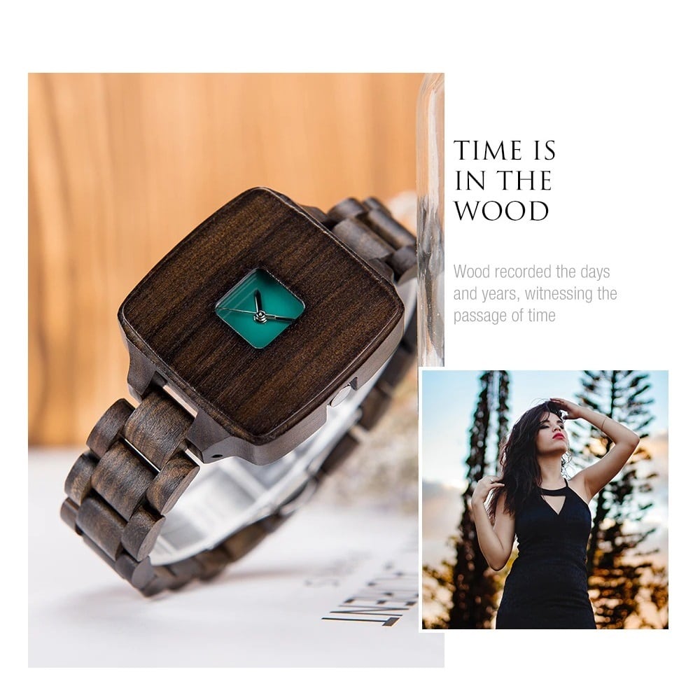 Fashionable Wood Square Watch【BJ0545】