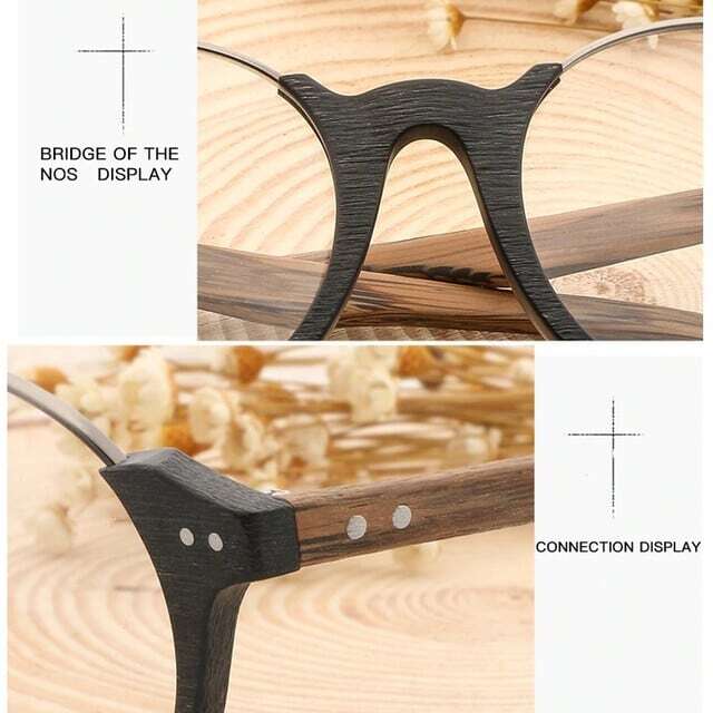 Wood grain glasses - Lower edge（木目の下縁メガネ）【BJ0013】
