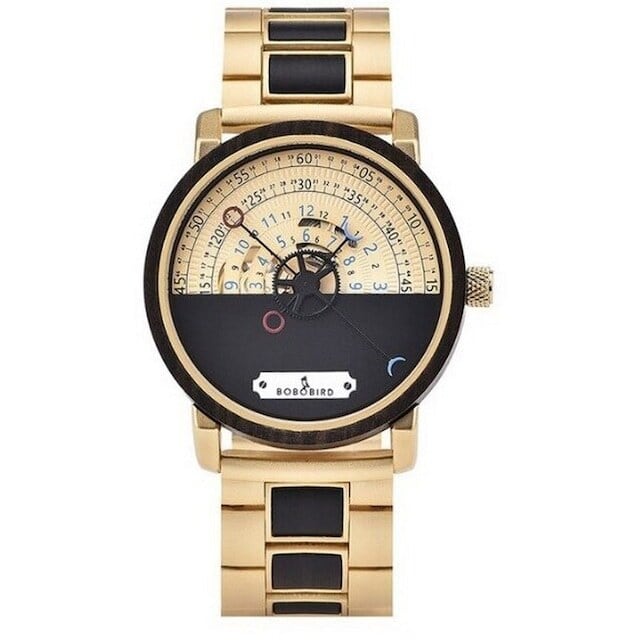 [3atm] Wooden mechanical watch - Sector【BJ2188】