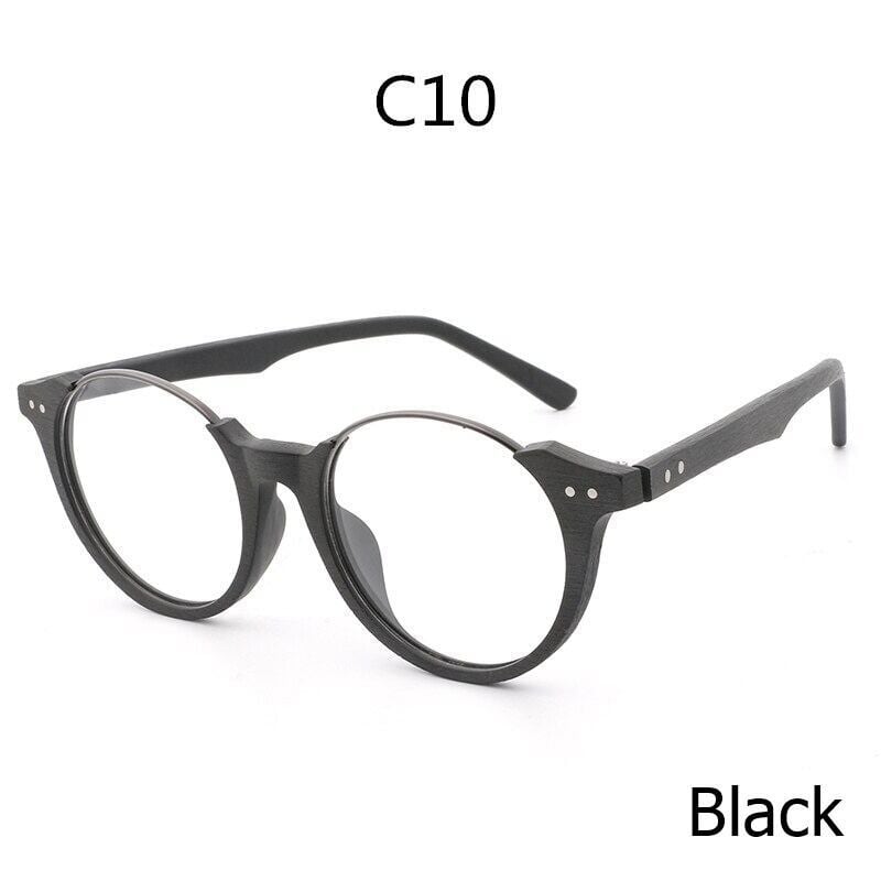 Wood grain glasses - Lower edge（木目の下縁メガネ）【BJ0013】