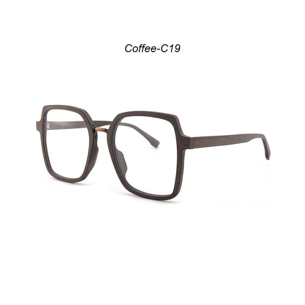 Wood Oversized Unique Design Square Glasses【BJ0530】